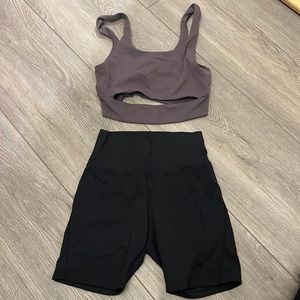 Werk Dance, 2 piece set, gray top, black shorts, size CXL